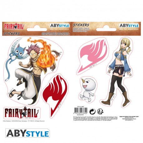 Fairy Tail Stickers 16x11cm 2 Sheets Natsu Lucy X5 Abysse Corp