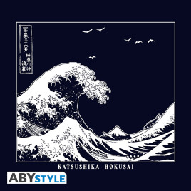 HOKUSAI - Tshirt bleu navy unisexe - Grande Vague