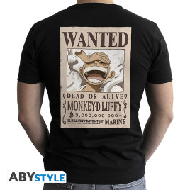 ONE PIECE - Tshirt new fit black - Wanted Luffy