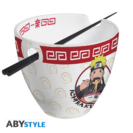 NARUTO SHIPPUDEN - Ramen Bowl with chopsticks - "Ichiraku Ramen" x2