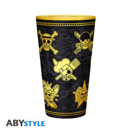 ONE PIECE - Verre XXL Premium - 400 ml - Gold Skulls boîte x2