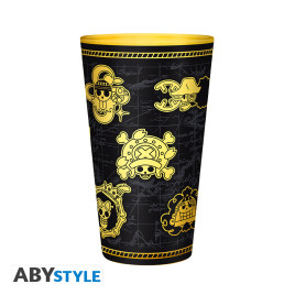 ONE PIECE - Verre XXL Premium - 400 ml - Gold Skulls bo&icirc;te x2