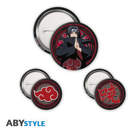 NARUTO SHIPPUDEN - Pack de Badges - Itachi & Akatsuki X4