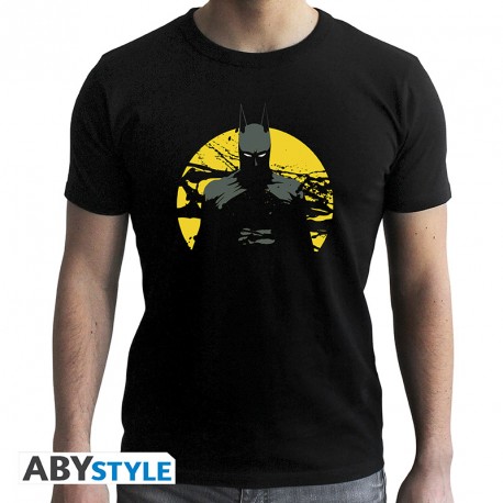 Ex-Store Men's Batman T Shirt Slim FIT Black Bat-Signal Official DC Comics NEW 