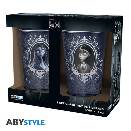 CORPSE BRIDE - Set of 2 XXL glasses - Victor & Emily x2