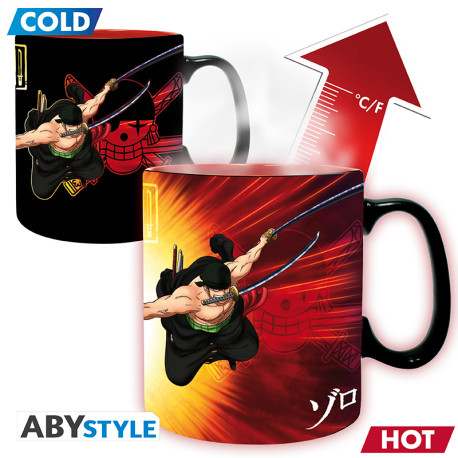 ONE PIECE - Mug Heat Change - 460ml - Zoro & Sanji - cardboardx2