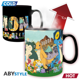 POKEMON - Mug Heat Change - 460 ml - "Gotta catch em all" card x2