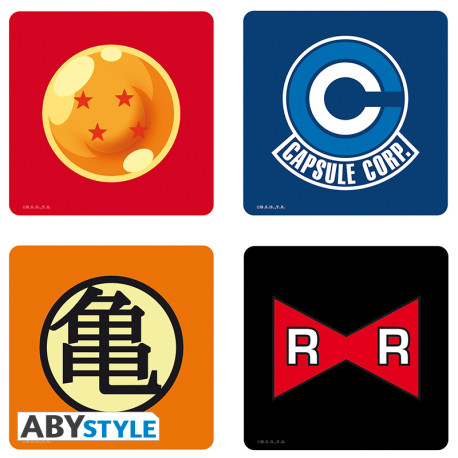 DRAGON BALL - Set 4 Coasters "Symbols"&nbsp;*
