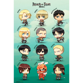 ATTACK ON TITAN - Poster Maxi 91.5x61 - Chibi characters *