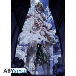 ATTACK ON TITAN - Puzzle 1000 pi&egrave;ces - Mikasa vs Titan F&eacute;minin