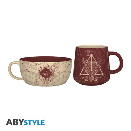 HARRY POTTER - Set Petit Déjeuner Mug + Bol - Carte du Maraudeur