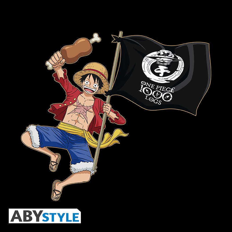 ONE PIECE - Tshirt Luffy 1000 Logs man SS black - new fit