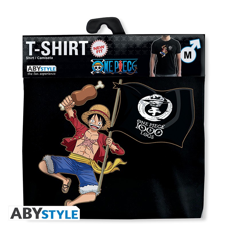 ONE PIECE - Tshirt Luffy 1000 Logs man SS black - new fit