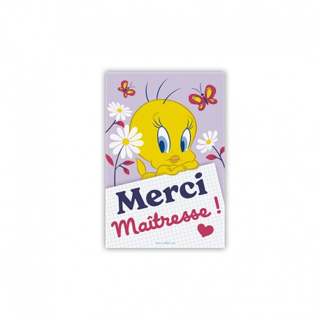 Looney Tunes - Magnet - "MERCI MAÎTRESSE" x6