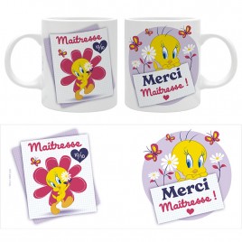 Looney Tunes - Mug 320ml - "MERCI MAÎTRESSE" x2
