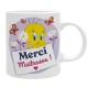 Looney Tunes - Mug 320ml - "MERCI MAÎTRESSE" x2