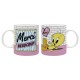 Looney Tunes - Mug 320ml - "MERCI BEAUCOUP" x2