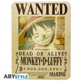 ONE PIECE - Plaque métal "Luffy Wanted New World" (28x38)