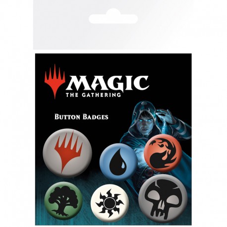MAGIC THE GATHERING - Pack de Badges - Symboles de Mana X4