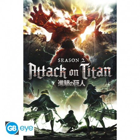 ATTACK ON TITAN - Key Art S2 - Poster roulé filmé (91.5x61)
