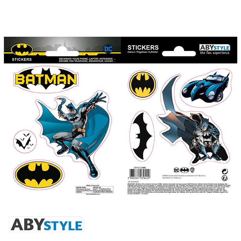 DC COMICS - Stickers - 16x11cm/ 2 sheets - Batman and Logo - Abysse Corp