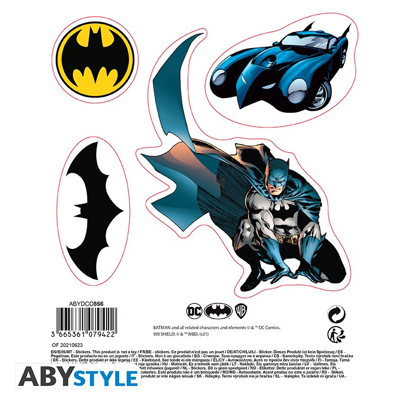 DC COMICS - Stickers - 16x11cm/ 2 sheets - Batman and Logo X5 - Abysse Corp