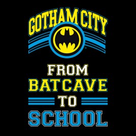 Dc Comics - Sweat Batman- "BATCAVE TO SCHOOL" homme sans zip black