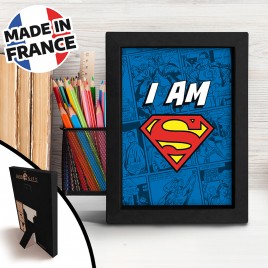 SUPERMAN - Cadre Kraft Noir 15*20 - Family&Friends - I AM SUPERMAN x8