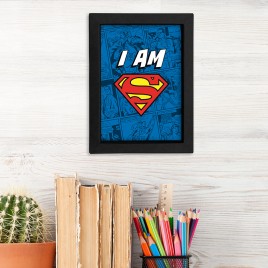 SUPERMAN - Cadre Kraft Noir 15*20 - Family&Friends - I AM SUPERMAN x8