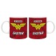 Wonder Woman - Mug 320ml - THE ORIGINAL "W" SISTER x2