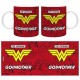 Wonder Woman - Mug 320ml - THE ORIGINAL "W" GODMOTHER x2