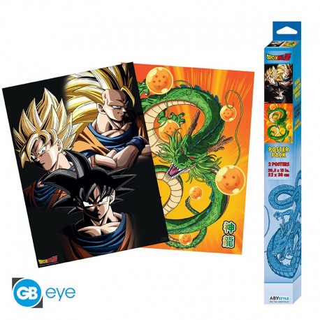 DRAGON BALL - Set 2 Posters Chibi 52x38 - Goku & Shenron x4 - Abysse Corp