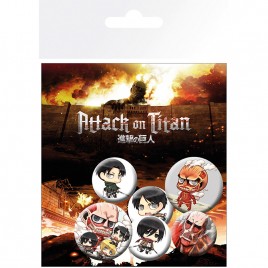 ATTACK ON TITAN - Badge Pack - Chibi Characters X4