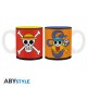 ONE PIECE - Set 2 mini-mugs - 110 ml - Luffy & Nami emblems x2