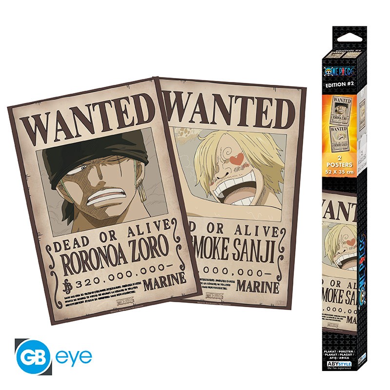 ONE PIECE - Set 2 Posters Chibi 52x35 - Wanted Zoro & Sanji x4* - Abysse  Corp