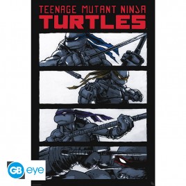 TORTUES NINJA - Poster "Comics noir & blanc" roulé filmé (91.5x61)