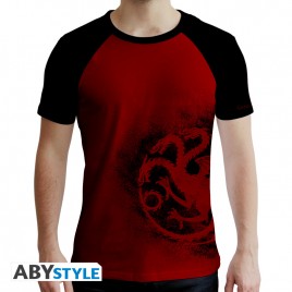 GAME OF THRONES - Tshirt "Targaryen" homme MC rouge & noir - premium