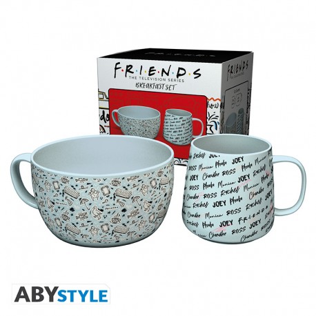 FRIENDS - Set Petit Déjeuner Mug + Bol - Gribouillage