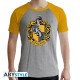 HARRY POTTER - Tshirt "Hufflepuff" man SS grey & yellow - premium