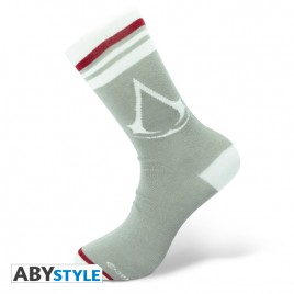 ASSASSIN'S CREED - Socks - Grey - White - "Crest"