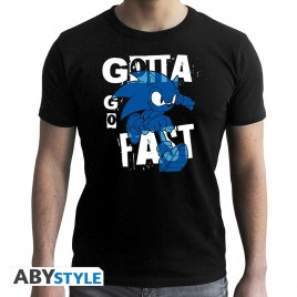SONIC - Tshirt - Gotta go Fast - man SS black - new fit