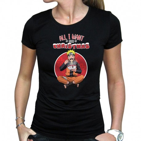 Naruto Shippudenr - Woman black tshirt - "ALL I WANT FOR CHRISTMAS"