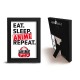 EAT SLEEP ANIME REPEAT - Cadre Kraft Noir - Asian Art x8