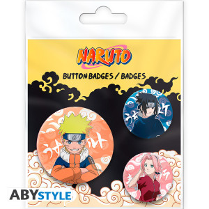 NARUTO - Badge Pack - Naruto, Sasuke, Sakura X4