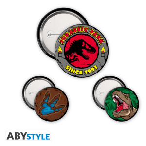 JURASSIC PARK - Badge Pack - Logo T-Rex X4