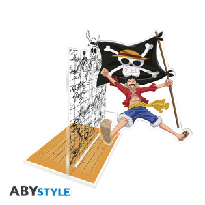ONE PIECE - Acryl® Serre-livres - Luffy et son drapeau