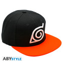 NARUTO SHIPPUDEN - Snapback Cap - Black & Orange - Konoha x2