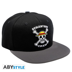 ONE PIECE - Snapback Cap - Black & Grey - Skull x2