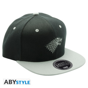 GAME OF THRONES - Snapback Cap - Black & Grey - "Stark" x2