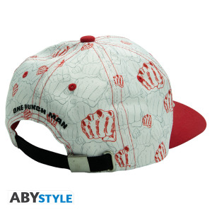 ONE PUNCH MAN - Snapback Cap - Beige & Red - Punches x2 *